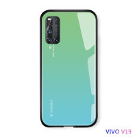 UCUC เคสโทรศัพท์เคสสำหรับ VIVO V19แก้วเคสมือถือหรูหราAurora RainbowปลอกGradient Seriesกันกระแทกกระจกเทมเปอร์ฝาหลัง