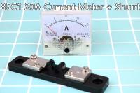 Ammeter Gauge DC 0-20A 85C1 HQ Analog Panel AMP Current Meter Shunt