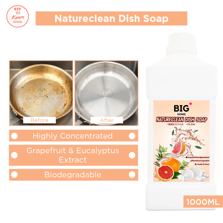 BIG+ Natureclean Dish Soap (1000ml) Premium Dishwashing Liquid Natural