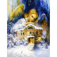 Angel Religion Printed Fabric 11CT Cross-Stitch Embroidery Kit DMC Threads Hobby Handiwork Knitting Craft Sales Package