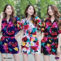 Set เสื้อฮาวาย+กางเกงขาสั้น ลายมัดย้อม TW14692