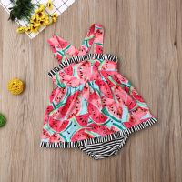 2020 New Baby Summer Clothing Infant Newborn Baby Girl Watermelon Clothes Set T-shirt Dress Clothes+Briefs PP Shorts 2Pcs Outfit  by Hs2023