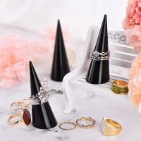 6Pcs Acrylic Crystal Ring Holder Wedding Ring Display Cone Support Holder Single Finger Rings Showcase Stand