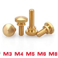 2-5PCS M3 M4 M5 M6 Hand Tighten Brass Knurled Screws Copper Twist Knurled bolts Computer Chass Bolt Thumb Screw