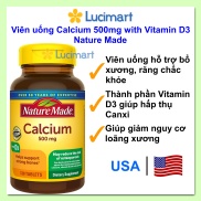 Viên uống Calcium 500mg Nature Made hỗ trợ xương hũ 130 viên Hàng Mỹ