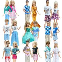 【Ready Stock】 ஐ C30 2 Set Couples Wear Outfit Mini Princess Gown Men Suit Trousers Party Wear Clothes for Barbie Doll for Ken Accessories