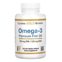 *พร้อมส่ง* โอเมก้า3 California Gold Nutrition Omega-3 Premium Fish Oil 180EPA/120DHA, 100 Fish Gelatin Softgels