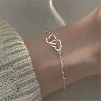 【hot】▣  New Color Interlocking Small Hearts Bangle Fashion Jewelry Wedding