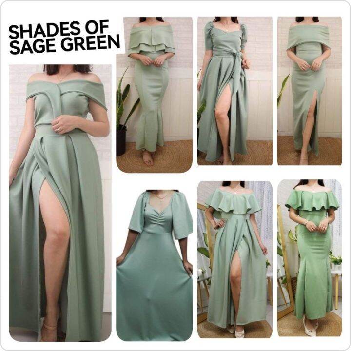 SAGE GREEN BRIDAL ENTOURAGE BRIDESMAIDS FORMAL DRESS PANG ABAY Lazada PH
