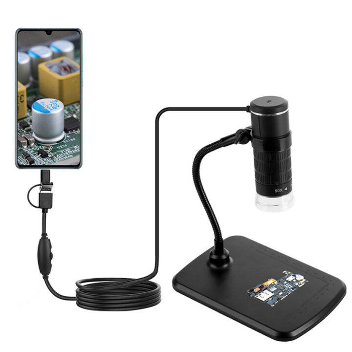 8led-1000x-กล้องจุลทรรศน์ดิจิทัล-hd1080p-3in1ชนิด-c-usb-แว่นขยายอิเล็กทรอนิกส์แบบพกพาแท่นวางหลอดงูสำหรับแอนดรอยด์พีซี
