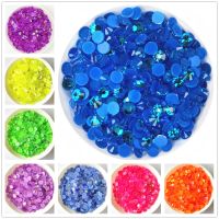 All Sizes Fluorescence Aurora Glass Non Hot Fix Rhinestones SS6-30 Strass Nail Art Decorations Rhinestones Luminous Crystal AB