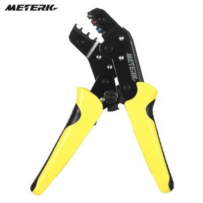 Meterk Professional Wire Crimper Engineering Ratchet Terminal Crimping Pliers JX-02C 0.25-2.5mm2 Insulated Terminals Or Color Code Nests AWG24-14