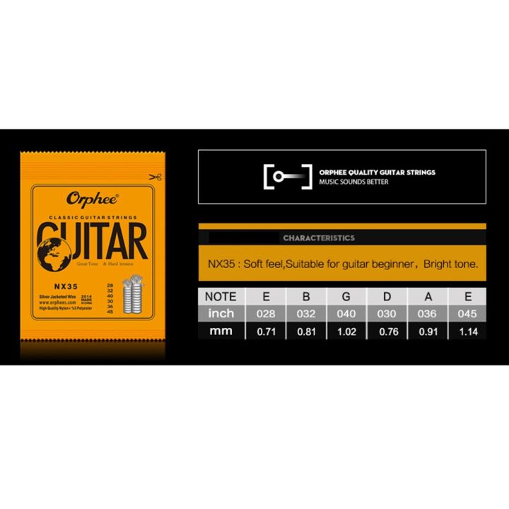 orphee-classical-guitar-strings-single-string-silver-plated-wire-nylon-028-045-hot-sale-replacement-acoustic-guitar-parts