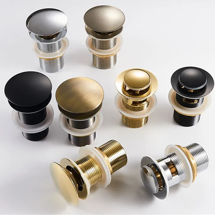 Brass Basin Sink Pop Up Drain Brass Drain Plug Gold Bathroom Sink Pop