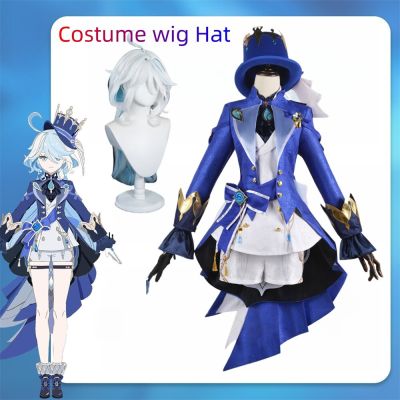 Game Genshin Impact Focalors Cosplay Costume Halloween For Woman Dress Clothes