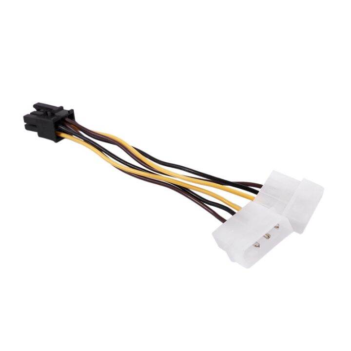 A Dual 4Pin Molex IDE to 6 Pin PCIE Graphic Card Power Connector