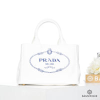 NEW PRADA CANAPA TOTE 28 WHITE DENIM SHW