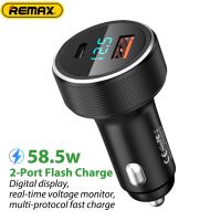 Remax 58.5W PD+QC Fast Charging Car Charger For iPhone/Samsung/xiaomi 1A1C Smart Output Led Dispaly