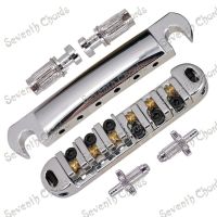 WK-A Set Chrome Roller Saddle Tune-O-Matic Bridge &amp; Tailpiece For LP Electric Guitar With Small Studs &amp; Anchor -  (TOM-QQ-ZLQT-CR)