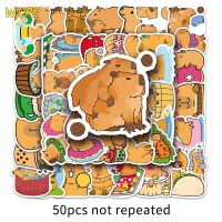 ?【Lowest price】WORE 50pcs การ์ตูน capybara สติ๊กเกอร์น่ารักกันน้ำ Animal Sticker กระเป๋าเดินทาง decal