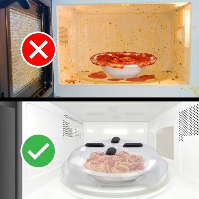 Holiday discounts 1Pc Magnetic Microwave Cover For Food Microwave Splatter Cover 11 12 Clear Microwave Plate Cover Dish Covers For Microwave Oven