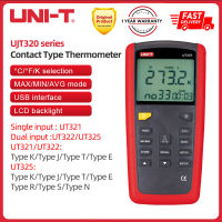 UNI-T UT325 UT321ประเภทการติดต่อเทอร์โมมิเตอร์ช่วง-200 ~ 1375 ° C อินเตอร์เฟส USB วัดอุณหภูมิทางอุตสาหกรรมประเภททดสอบ K.J.T.E.R.S.N