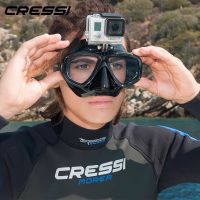 [COD] Cressi ACTION Scuba Diving With Go Mount Tempered Glass 2 Window Low Volume Snorkeling for Adults