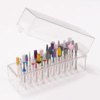 30/48 Holes Nail Art Drill Storage Box Grinding Polish Head Bit Holder Display Nail Drill Bit Organizer Nail Stand Manicure Tool