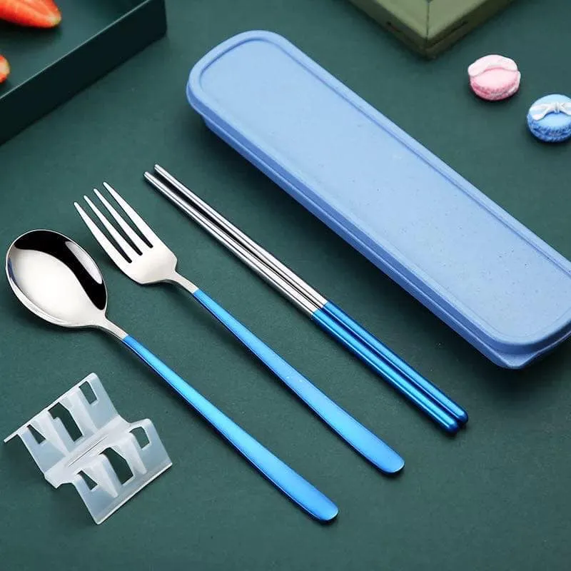 Carrot Stainless Steel Chopsticks, Spoon and Holder Set