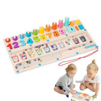 กระดานการเรียนรู้คณิตศาสตร์ Early Education Toy Board Bright Colors Math Game Natural Wood Numbers Board Round Edges Educational Toy For