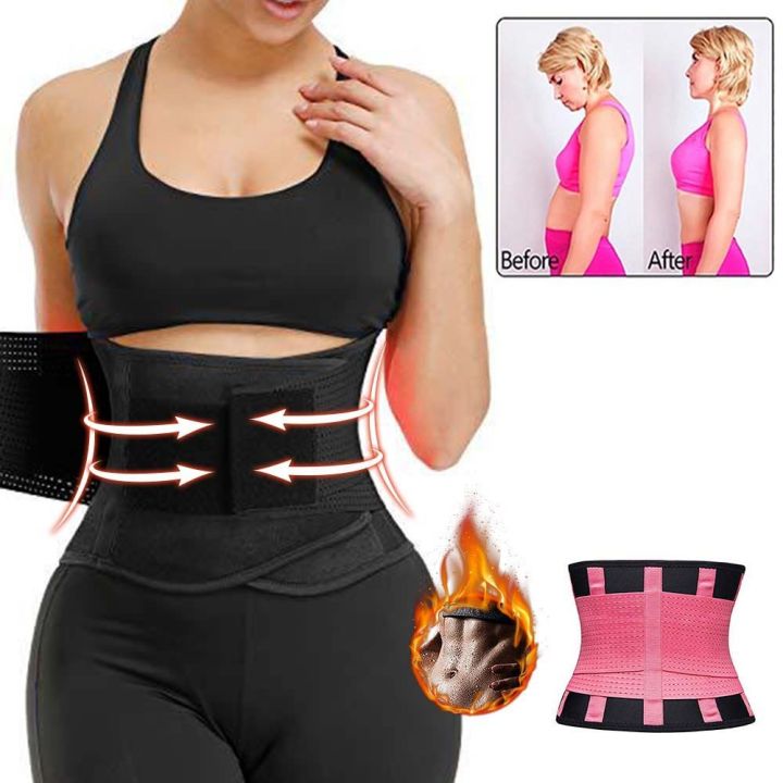 1pc Women's Sweat Waist Belt For Fitness Exercise And 1pc Black
