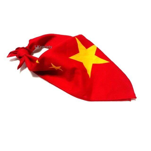 ผ้าลายธงชาติจีน-bandana-china-flag-scarf-chinese-headband