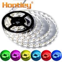 【☸2023 New☸】 na07037036036666 Hontiey Dc12v แถบไฟ Led หรือ2835 60ดวง/ม. 5ม./ม้วนสีขาวสีฟ้าสีเขียวสีเหลืองสีแดง Rgb Diy โคมไฟตกแต่งกันน้ำที่มีความยืดหยุ่น