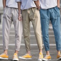 CODshengxi8 7 Colors Cargo Pants Mens Solid Big Pockets Design Ankle-length Casual Pant Seluar Lelaki S-4XL