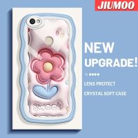 เคส JIUMOO สำหรับ Xiaomi Redmi โน๊ต5A เคส Y1ชั้นหนึ่งเคส3D ลายดอกไม้สีครีมเคสโทรศัพท์โปร่งใสคลื่นกล้องกันกระแทกเคสใสแบบเรียบง่ายป้องกันซิลิโคนง่าย