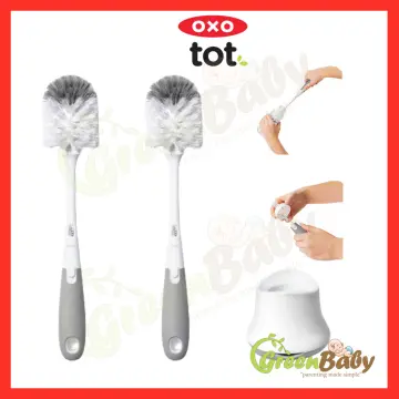 OXO Tot Bottle Brush with Nipple Cleaner and Stand - Gray Gray 1