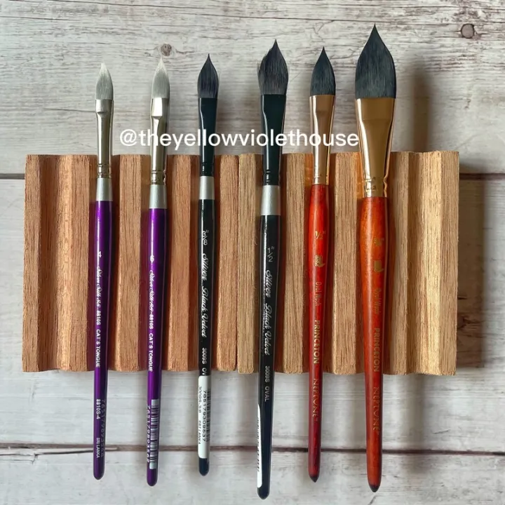 Princeton and Silver Brush Oval Wash or Cat’s Tongue Paintbrushes