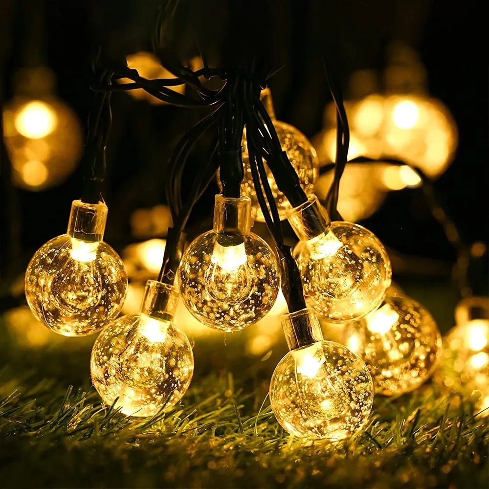 glitter bulb string lights