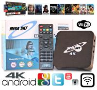 กล่องแอนดรอยน์ MEGA SKY กล่องดูทีวี 4K Android TV รุ่นใหม่ล่าสุด อัพเกรด Android 7.1