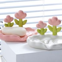 Ceramic Soap Box Flower Decorative Soap Boxes Household Soap Containers Soap Holder Jewelry Storage Dish Bathroom Supplies Soap Dishes