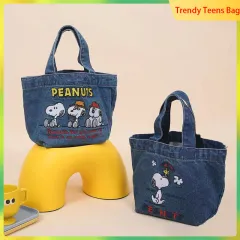 Japanese Fashion Peanuts Snoopy Tote Bag High Capacity Canvas Bag