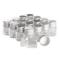 48pcs 5ml 22*30mm Glass Bottles with Aluminium Caps Mini Glass Jars Tiny Vials for Ink