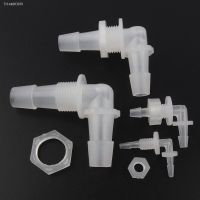 ✺♂✲ 5pcs/lot M6 1/2 Thread Hose Connectors PP Pagoda Elbow Connector With Hex Nut Aquarium Fish Tank Air Pipe Oxygen Tube Fittings