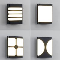 Square LED Outdoor Lights IP65 Waterproof Wall Mounted Lamp Garden Balcony Exterior Wall Light Fixture Home Decor Sconce AC220V