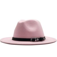 NEW Fashion Trend Women Ladies Wool Felt Fedora Hat Black Belt Wide Brim Wool Panama Casual Formal Party Winter Jazz Wholesale