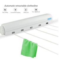 Wall Mounted Clothes Line Retractable Laundry Hanger Indoor Outdoor Clothes Drying Rack Retractable Clothesline Laundry Rope