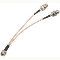 F Male to 2X F Female Dual RF Combiner coaxial cable Y type splitter pigtail RG316