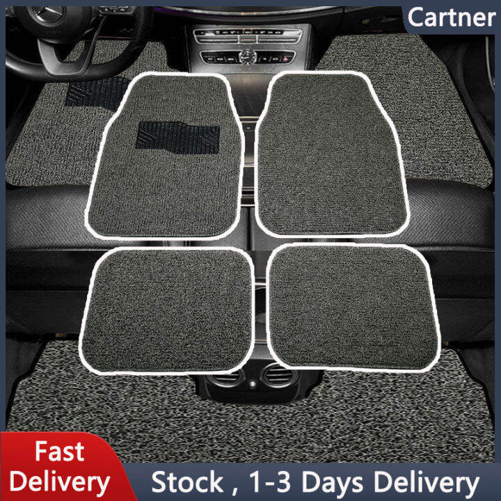 5pcs Set Universal Car Mat Coil Spaghetti Matting Mat Car Floor Matting 