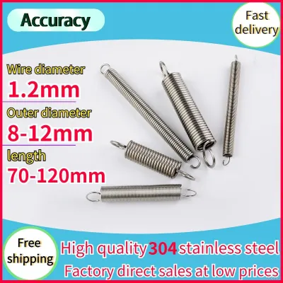 ☜◇  304 Stainless Steel Tension spring 1.2mm Wire diameter S Hook Round hook Coil Pullback Extension Tension metal Spring wire