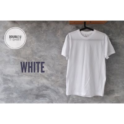 DSL001 เสื้อยืดผู้ชาย - White T-Shirt (ขาวล้วน) ผ้าคอทตอล100% **ไม่มีการเย็บตะเข็บข้างตัวเสื้อ** เสื้อผู้ชายเท่ๆ เสื้อผู้ชายวัยรุ่น